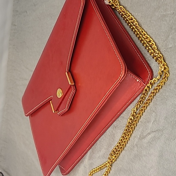DIOR VINTAGE 2000'S STUNNING RED CALFSKIN LEATHER 3-WAY BAG CONTRAST STITCH/GOLD - Picture 3 of 17